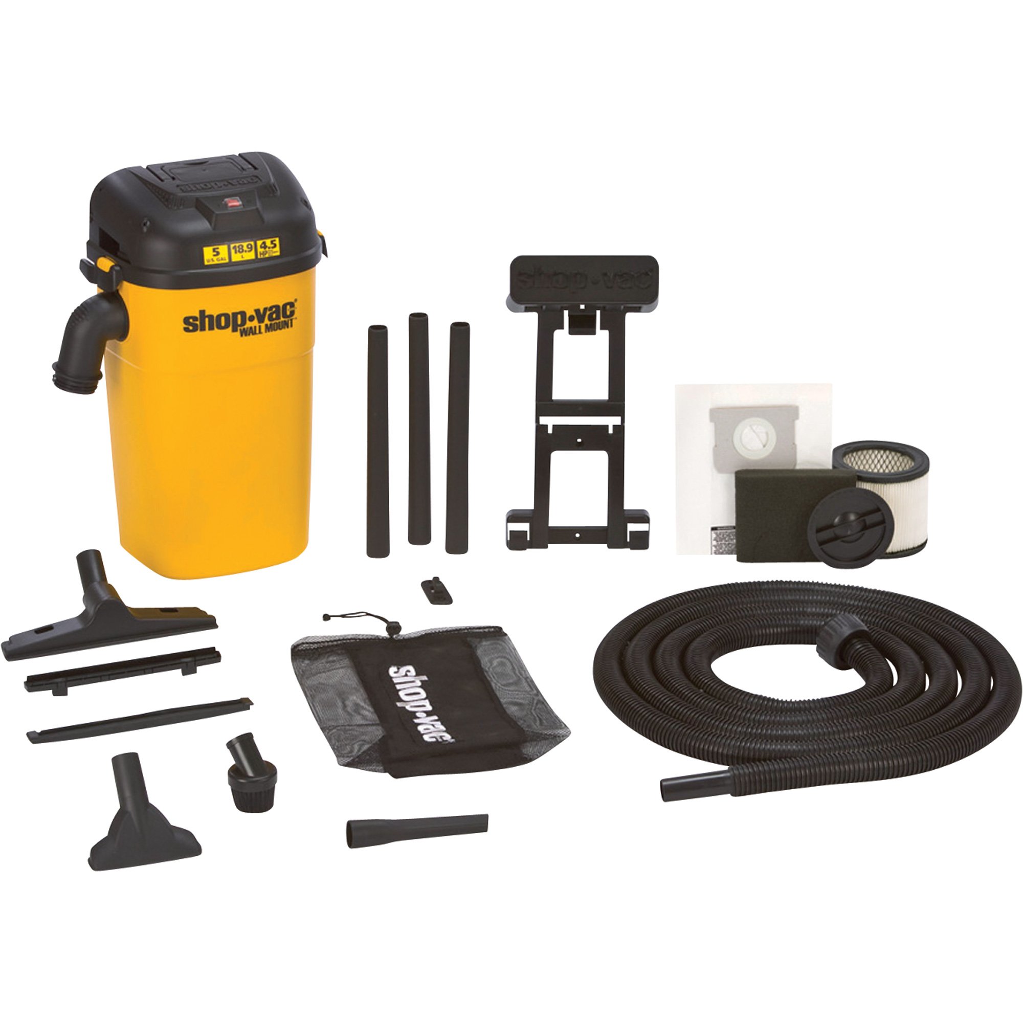 Shop-Vac Wall-Mount Wet/Dry Vac — 5-Gallon Capacity, Model# 3942000